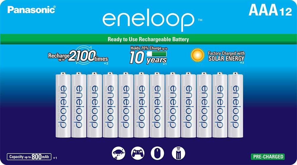 Panasonic Eneloop AAA (BK-4MCCA12BA) Ni-MH Rechargeable Batteries (12 Pack)