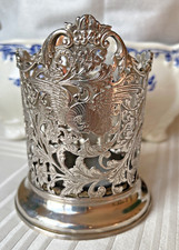 Antique Solid Silver ornated Wine Coaster or Vase, German? Dutch?