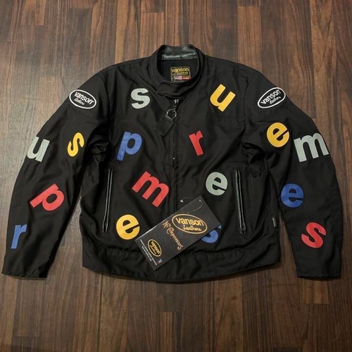 supreme vanson leathers letters cordura jacket