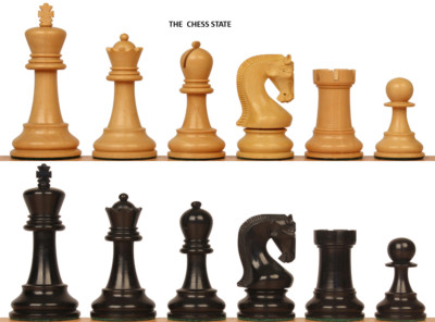 Leningrad Series Staunton Chess Pieces Only Set 4''- Weighted Ebonised Boxwood