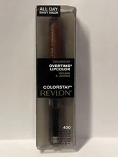Revlon Colorstay Overtime Lipcolor & Glossy Topcoat, 400 True Chocolate