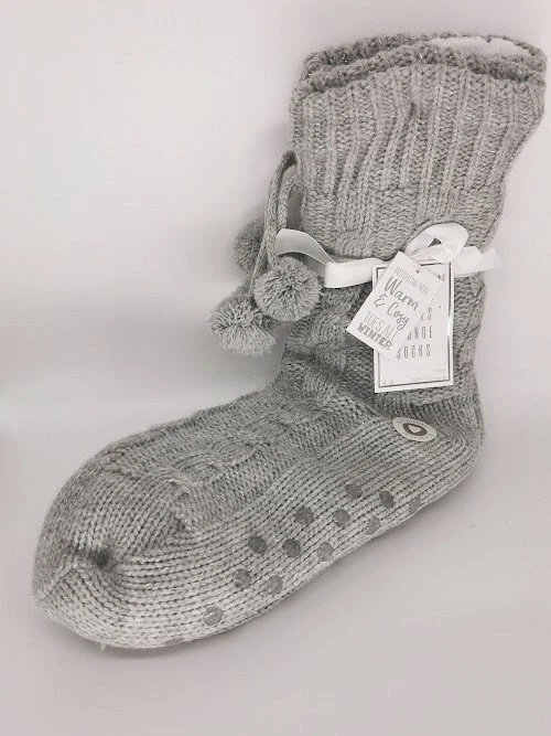 Grey slipper online socks womens
