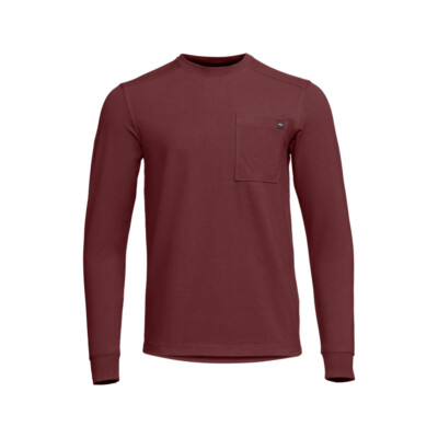 SITKA Men's Foothills Long Sleeve Crew Dark Red Shirt (600260-DAR)