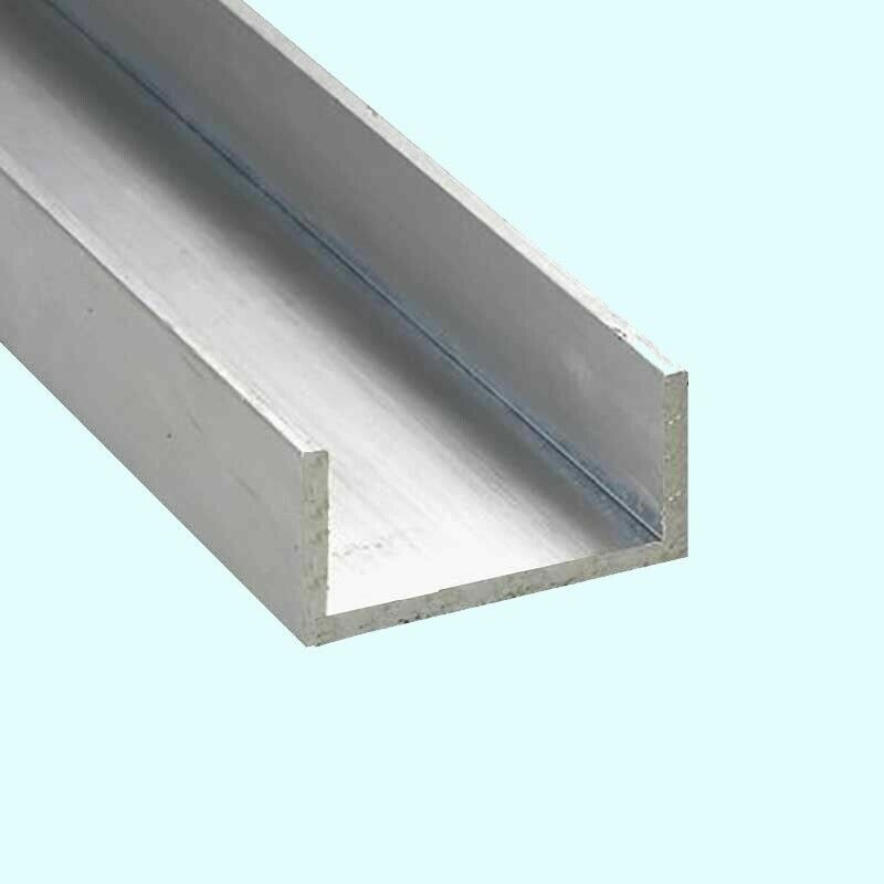 8 Ft Aluminum Channel 1/2" Leg x 1 1/2" Base Width x 11/4" Inside x 1/