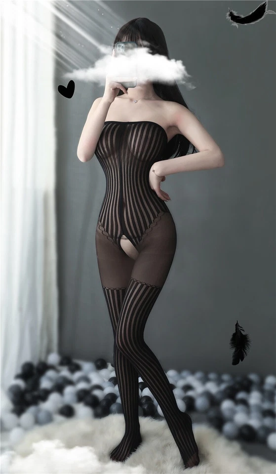 Body con tirantes estriados Body Medias Red Babydoll Prendas para dormir Lencería Foto 2 de 4