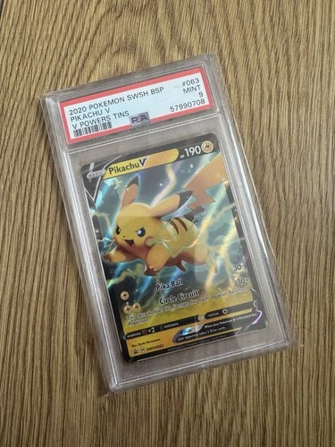 PSA 9 MINT Pikachu Sword & Shield Promo SWSH063 Full Art Pokemon Card