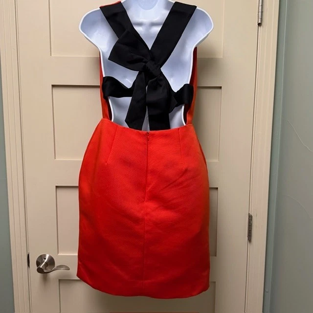 Vestido KATE SPADE con lazo trasero elegante rojo y negro talla 6 fiesta de San Valentín Foto 3 de 4