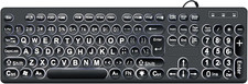 Mcsaite Wired Backlit USB Keyboard - 104 Keys Standard Full Size with White LED