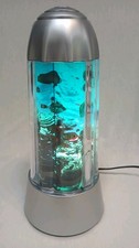Vintage 1990s Fish Motion Lamp Night Light Rotating Ocean Aquarium Matte Silver