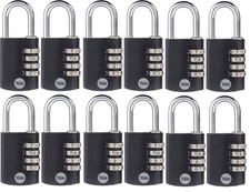 Yale Paquete de 12 Cerradura Combinada de 4 Dígitos Exterior Impermeable Candado Armario NUEVO