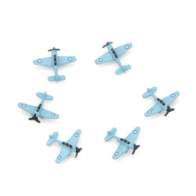 6pcs 1cm 1/1000 US Aircraft Carrier (F4F/SBD/TBD) Plane Model Decor Craft
