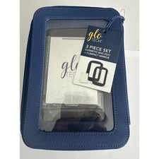 Glo Tech 3-Piece Cosmetic Bag Set w/ Compact Mirror Travel Makeup Organizer NWT