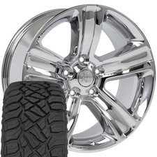 2453 20x9 Chrome Oe Wheels 27555r20 Rt Tires Set 5x139.7 19et