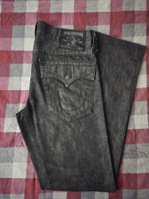 Vintage True Religion Jeans 33 X 34 Ricky Black Denim USA Made 