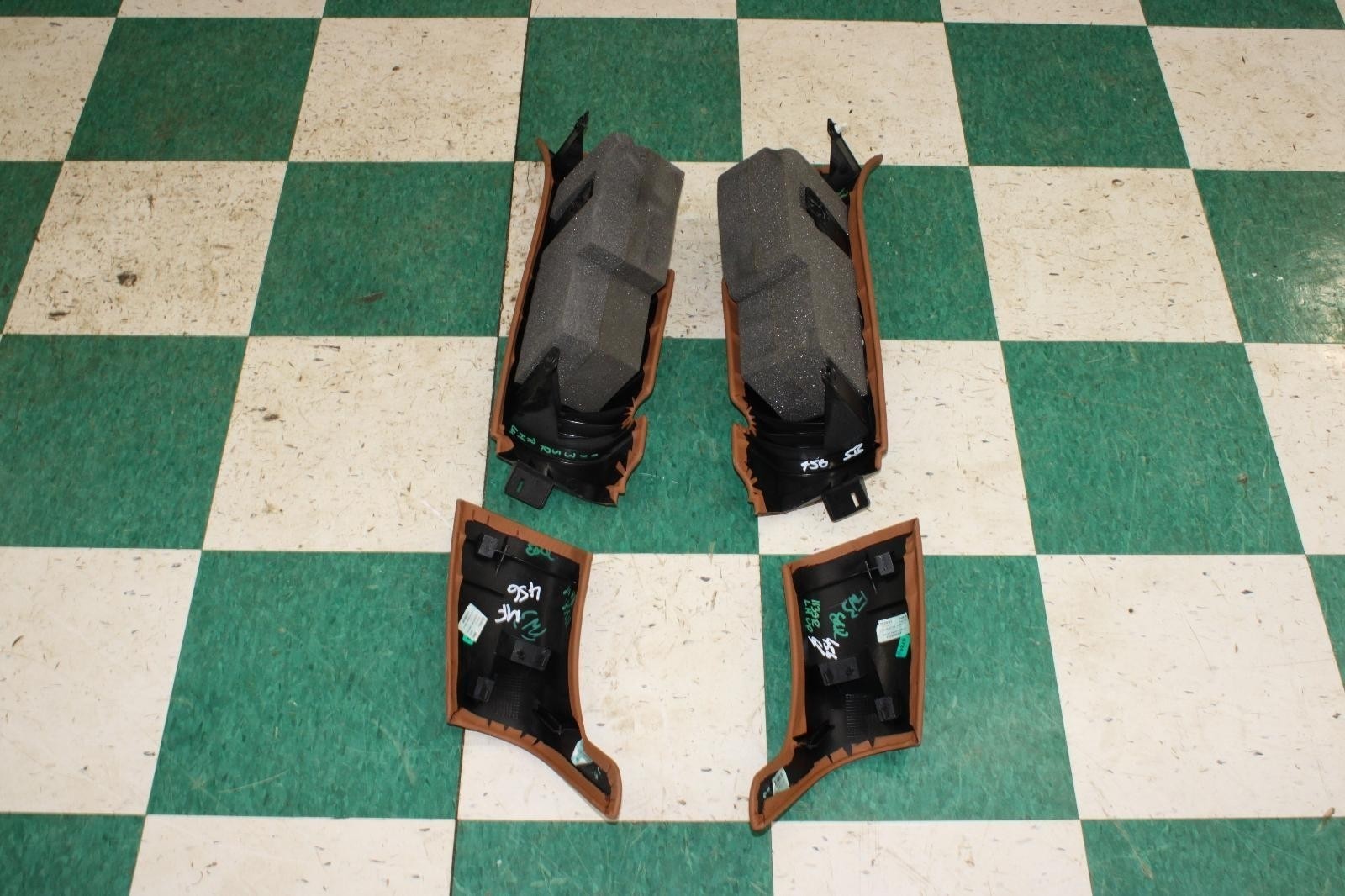 13-18 Flying Spur Hotspur Brown Leather Rear 2nd Row Seat Bolster Set 4x OEM WTY