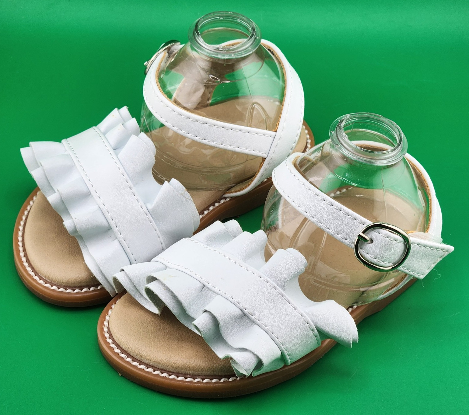 Otter Momo Toddler Open Toe Casual Summer Flat Sandals in White Size 7