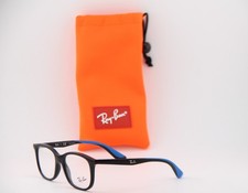NEW RAY-BAN JUNIOR RB 1604 3862 BLACK BLUE EYEGLASSES FRAMES 46-16