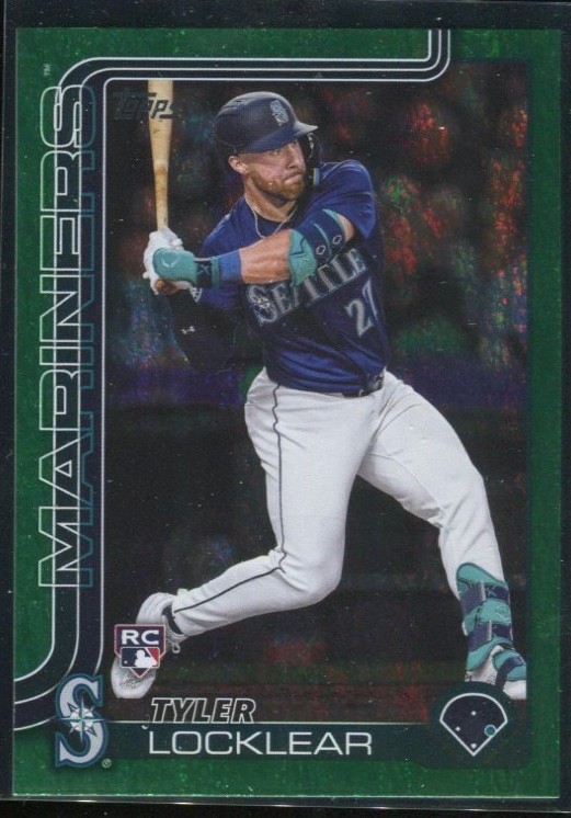 2025 Tyler Locklear Rookie Card Topps Series 1 Green Foil /99 #192 Mariners