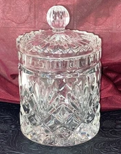Vintage Crystal Clear Industries Covered Candy Jar Dish Yougoslavia 6” EUC