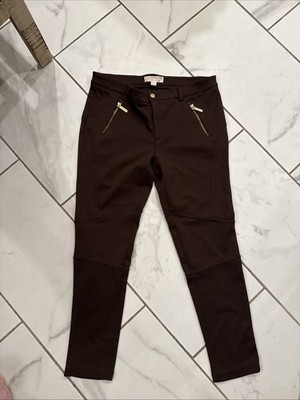 Michael Kors Chocolate Brown Stretch, Skinny Leg Pocket Pant Size XL