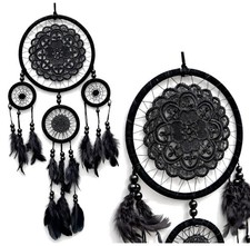 Black Lace Dream Catcher Feather Luxury Bedroom Decoration Hippy Vibes