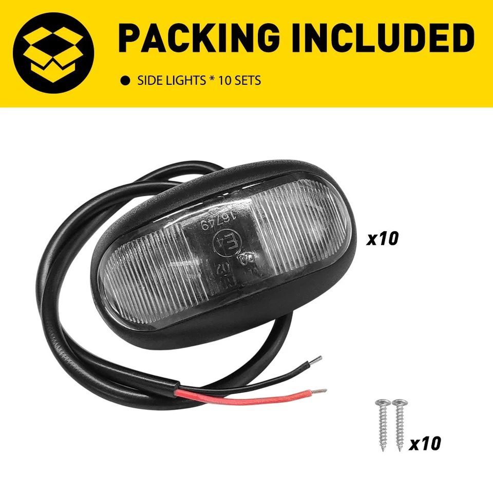 10-100X LED Amber Red Clearance Lights Side Marker Lamp Trailer Truck Caravan - image 3 of 4