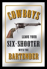 Cowboy Western Spiegel 30 cm Wandspiegel Bar Kneipe Restaurant