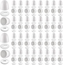 Blulu 64 Pieces Universal Toilet Bolt Caps Plastic Round Push on White