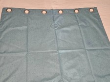 Panele zaciemniające (2) turkusowy kolor poliester len teksturowane szczotkowane niklowe przelotki