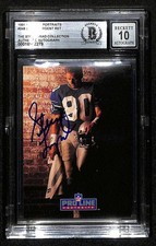 Steve Largent Seahawks HOF Signed 1991 Pro Line Portraits Card Beckett Auto 10