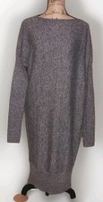 Moda International - Heathered Gray Wool Blend Sweater Dress - Women's Large