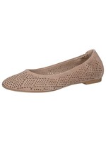 Caprice Damen Ballerinas Aus Leder Mit Lochmuster, Beige (Bark Suede), 38 EU