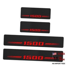 4Pcs Car Door Sill Protectors Compatible with Dodge RAM 1500 Red-1500 Cars