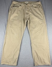 True Craft Relaxed Fit Khaki Jeans Mens 38x30 Stretch Tan Casual Pants True Craft Relaxed Fit Khaki Jeans Mens 38x30 Stretch Tan Casual Pants