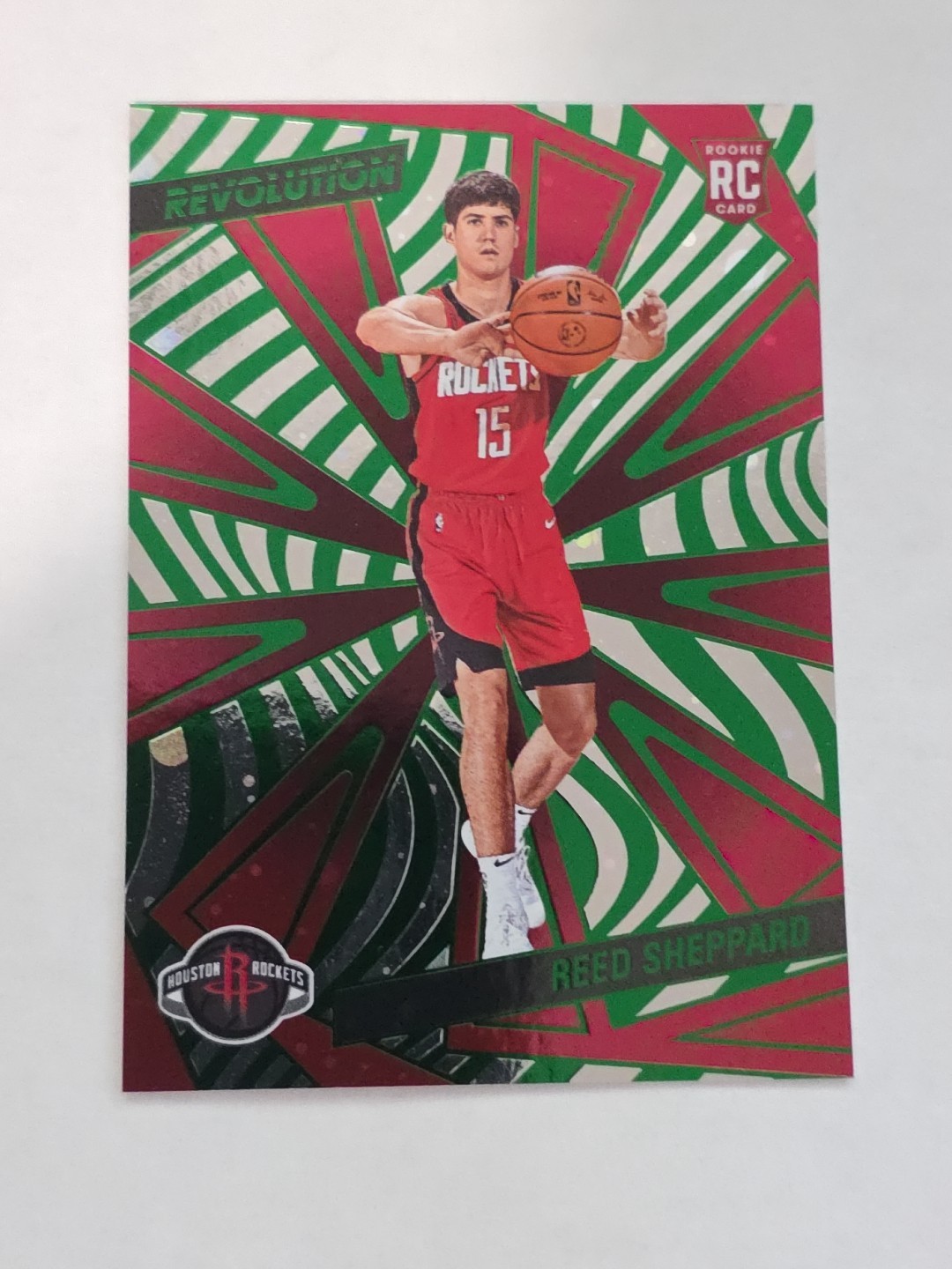 2024-25 Panini Revolution Rookie Green Cosmo 67/75 Reed Sheppard #145 Rockets