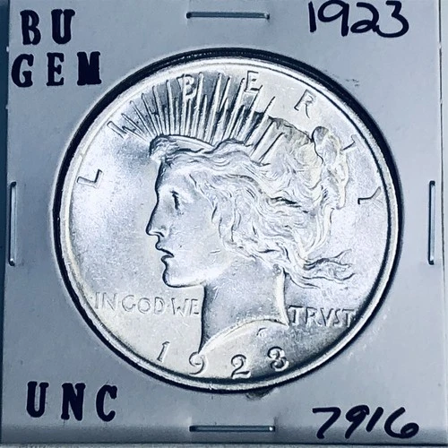 1923 P BU GEM PEACE SILVER DOLLAR UNC MS+++ U.S. MINT RARE COIN 7916