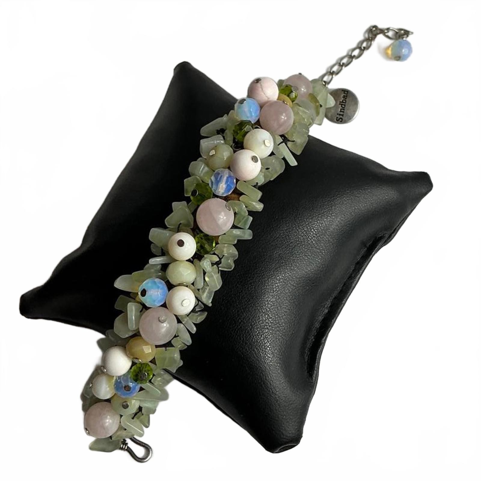 Hand-crafted Statement Leather Bracelet Featuring… - image 1