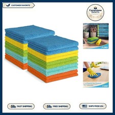 Luxury 20-Pack Microfiber Cleaning Cloths - Scratch-Free  Absorbent, 12  x12  