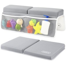 beiens Bath Kneeler and Elbow Rest Pad Set, 1.5 Inch Thick Memory Foam Mat Grey