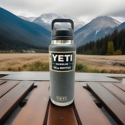 YETI RAMBLER 36 oz BOTTLE BLACK STONE BLACKSTONE NEW NWT RARE FREE