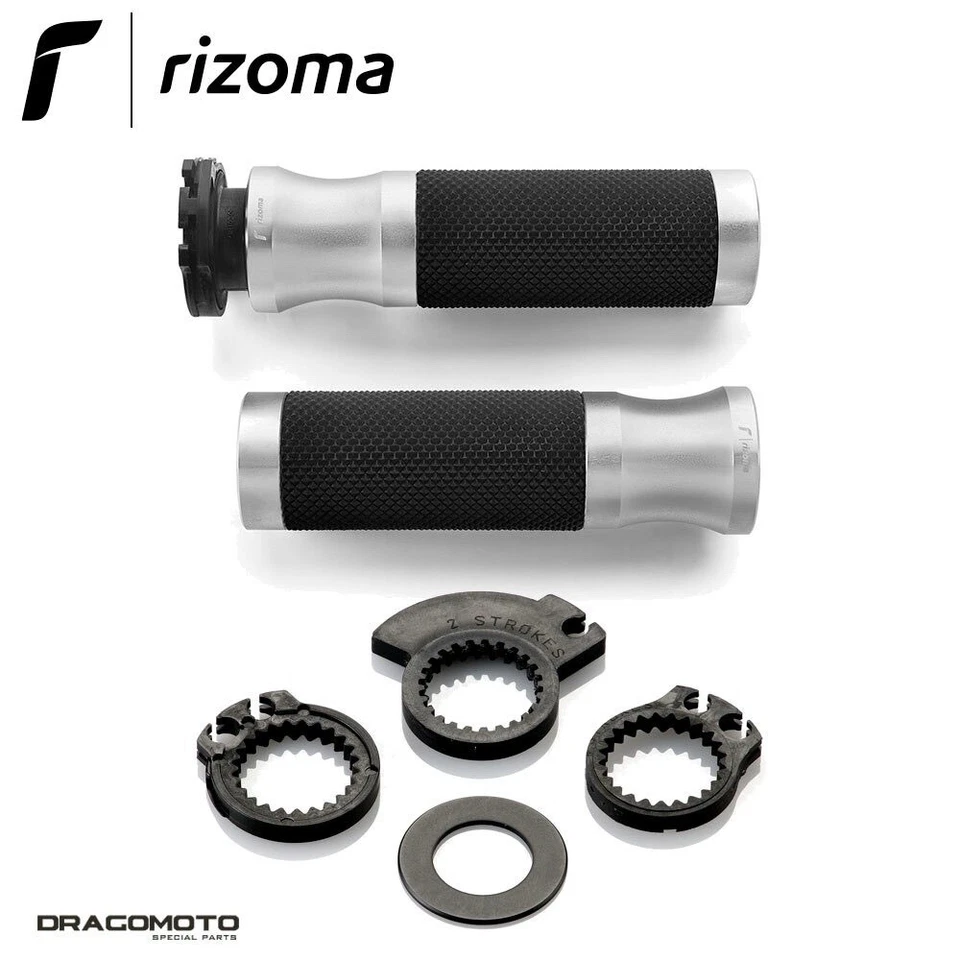 Manopole originali Rizoma Sport col.argento - Immagine 2 di 4