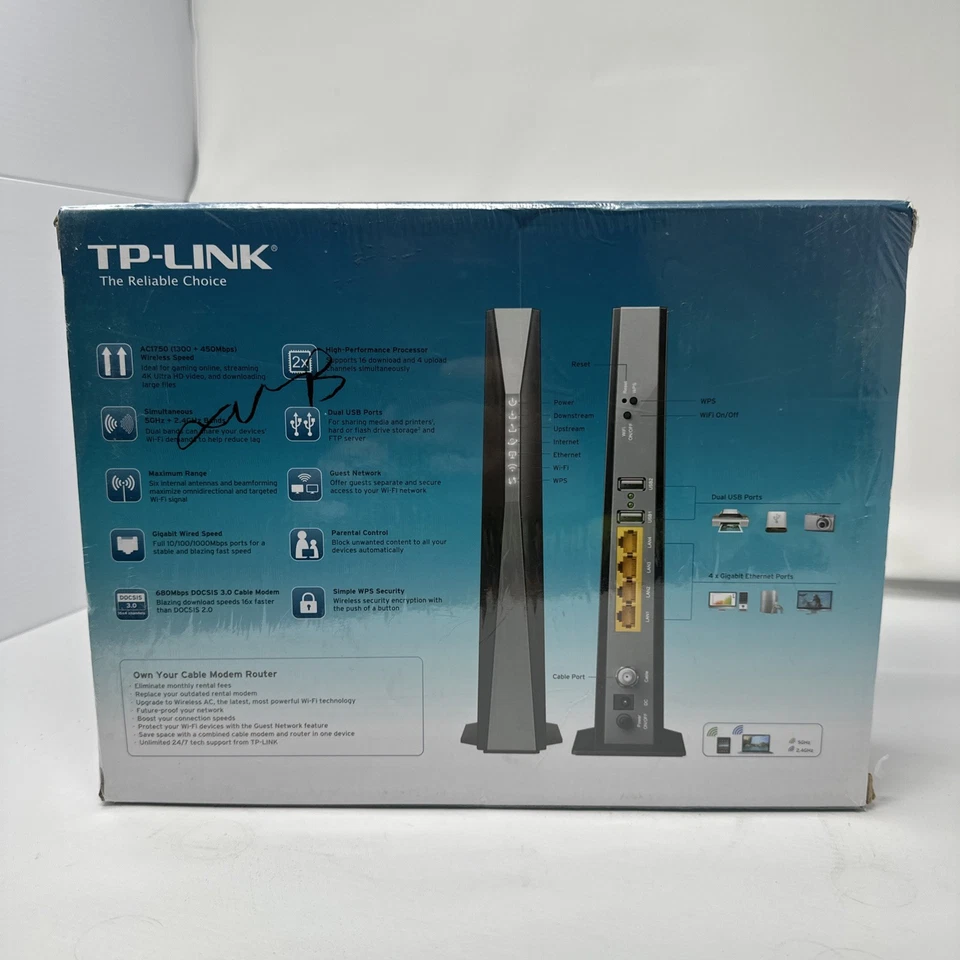 TP-LINK Archer CR700 Wireless Dual Band AC1750 DOCSIS 3.0 Cable Router Sealed - Image 3 of 4