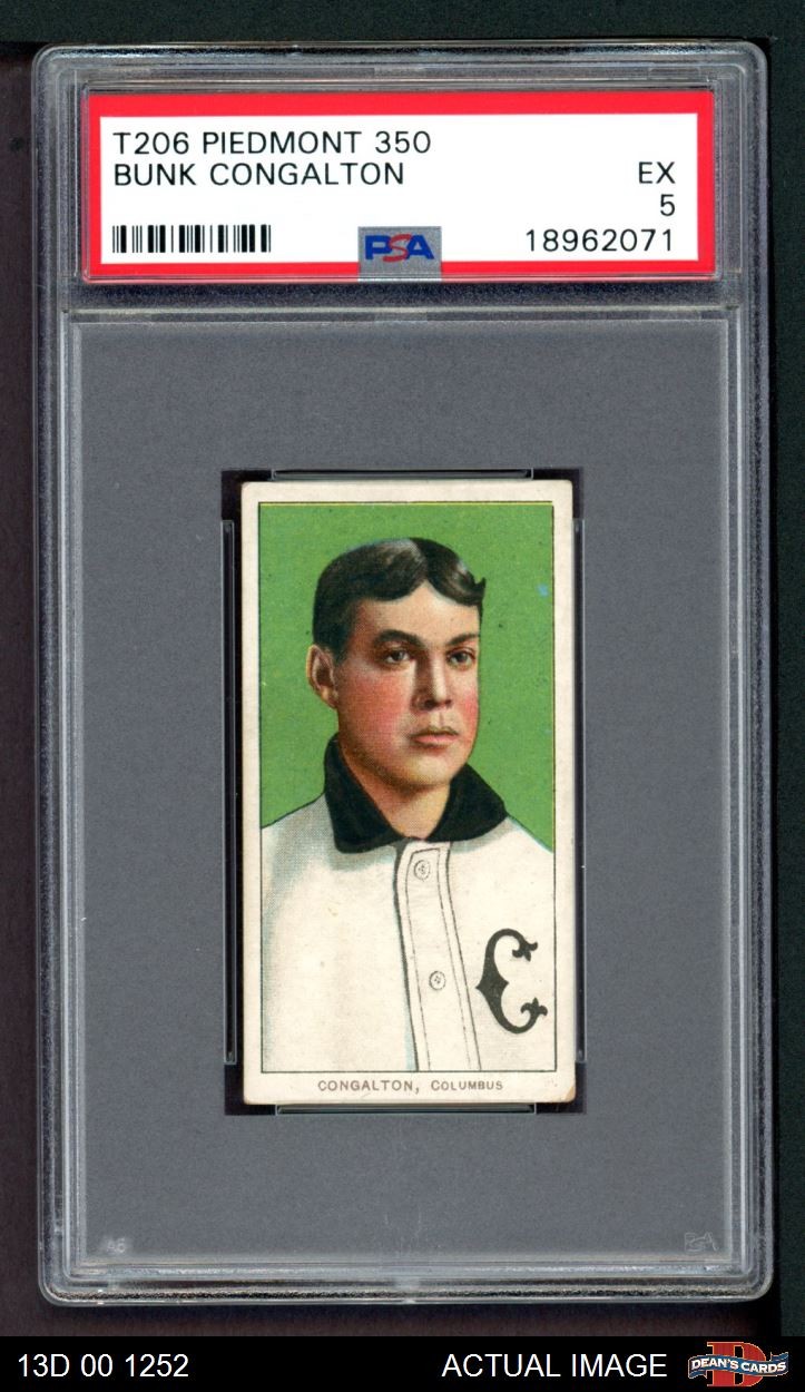 1909 T206 Bunk Congalton American Association - Columbus PSA 5 - EX