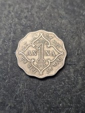 1935 BRITISH INDIA  KING GEORGE V EMPEROR 1  ANNA COIN #27aa12