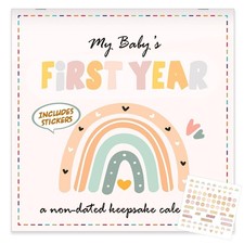 Baby's First Year Calendar with Stickers Boho 1st Year Tracker Boho Rainbow