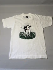 VTG 80s Screen Stars Best Tee Single Stitch 2 Sided Cow Graphic Youth 10-12 USA
