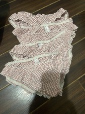 New Women s Pink Gingham Ruffle Panties Set of 4 Se: Sz:8