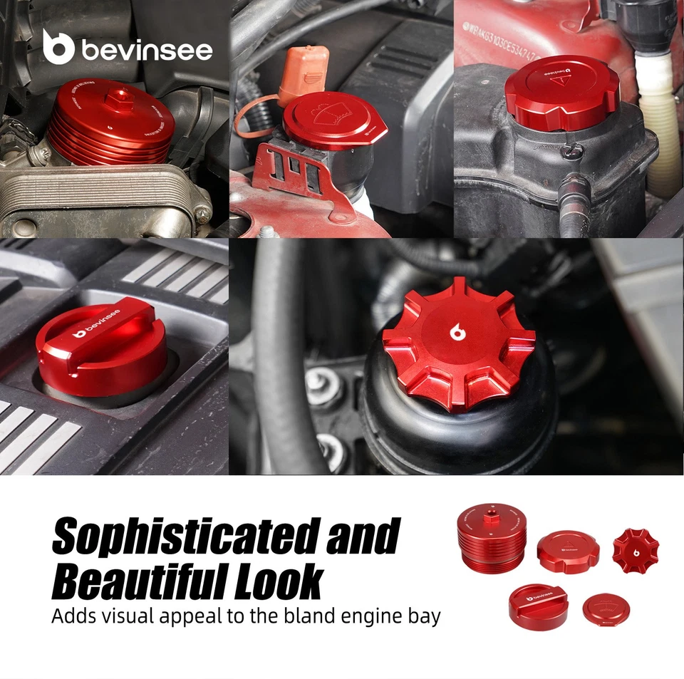 Engine Cap Package Red For BMW E8X E9X N20 N26 N51 N52 N54 N55 S55 Engines - Image 2 of 4