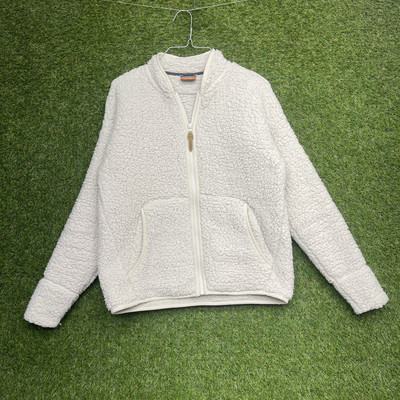 Merrell Sherpa Jacket Womens XS Mens XS Full Zip Tan/Cream Fuz Outdoor Hiking