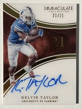 Kelvin Taylor 2016 Panini Immaculate Collegiate Numbers Auto #135 21/21